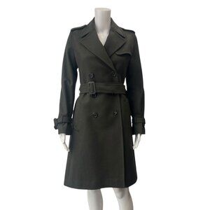 $1200 Paul Smith Black Label Charcoal Olive Wool Trench Coat size IT 38/2